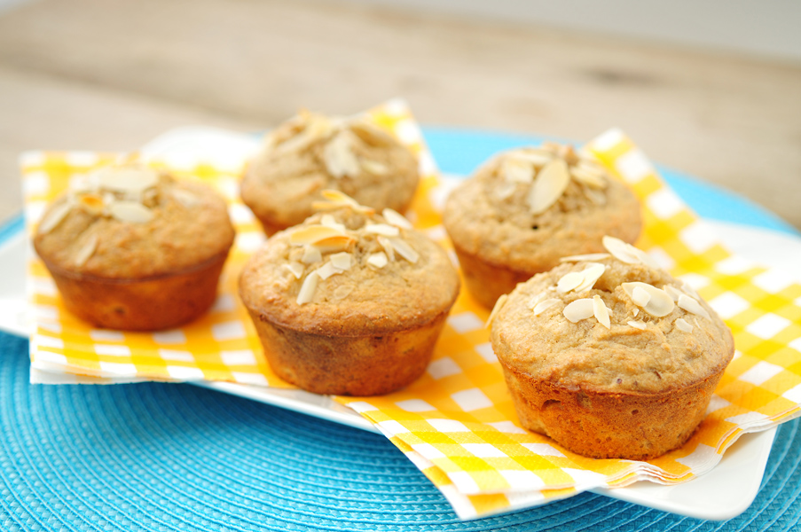 Bananen cupcakes van amandelmeel-Voedzaam &amp; Snel