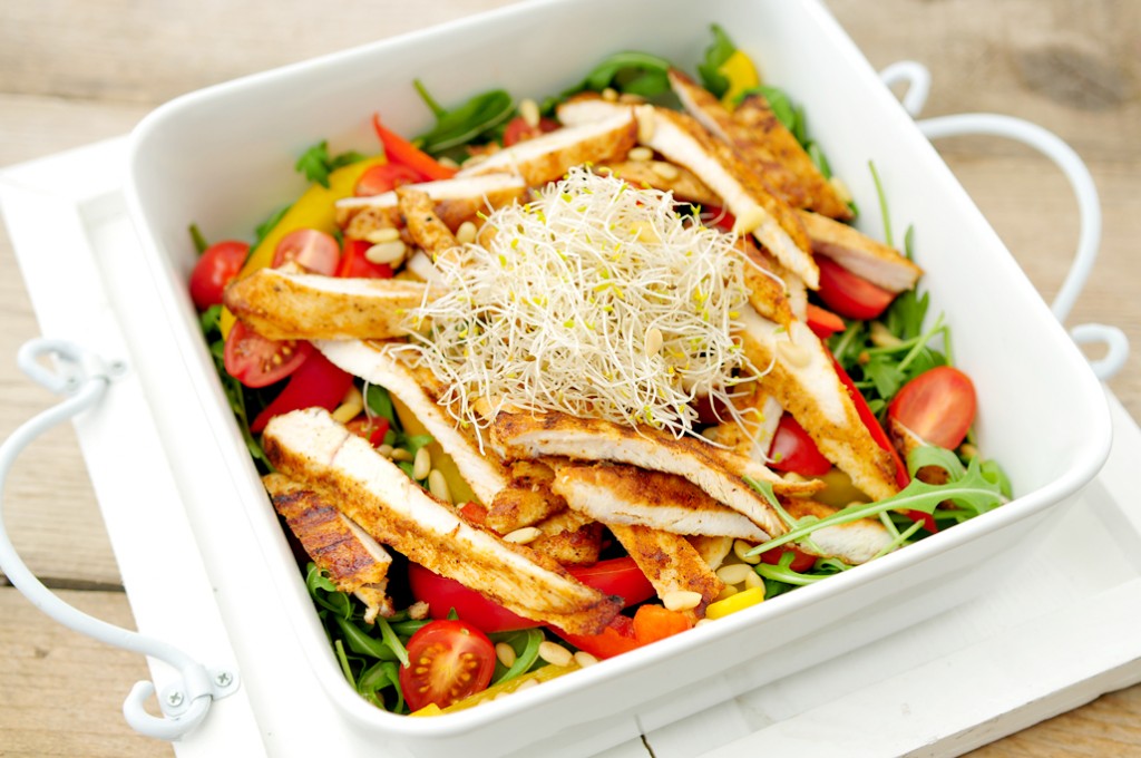 maaltijdsalade-paprika-kip