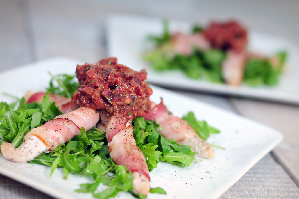 Kipvingers met vijgencompote