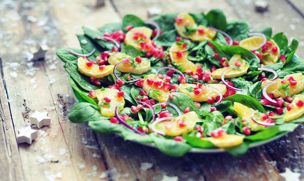 Kerstsalade met granaatappel
