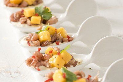 Gezonde amuse met garnalen