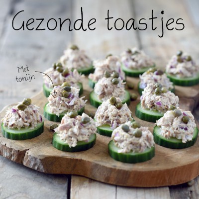 Gezonde toastjes met tonijn
