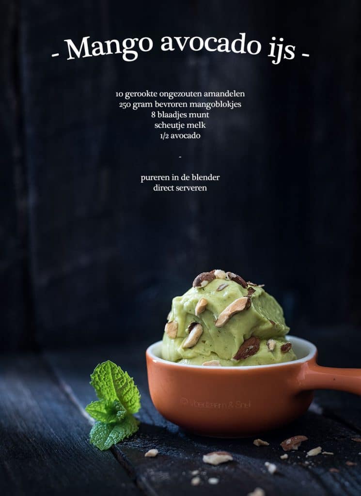 Mango avocado ijs