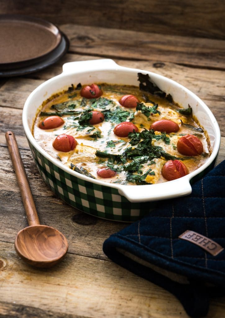 kabeljauw curry uit de oven