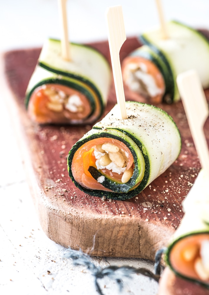 Betere Courgette rolletjes gevuld met zalm en ricotta-Voedzaam & Snel IV-63