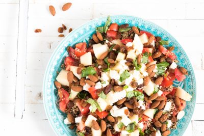 Quinoasalade amandelen feta
