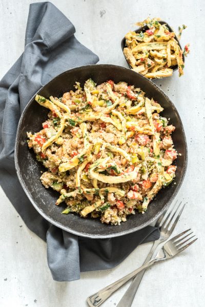 bloemkool couscous met garnaaltjes