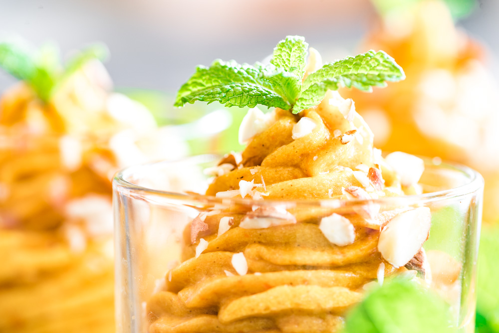 Close-up van de pompoen mousse