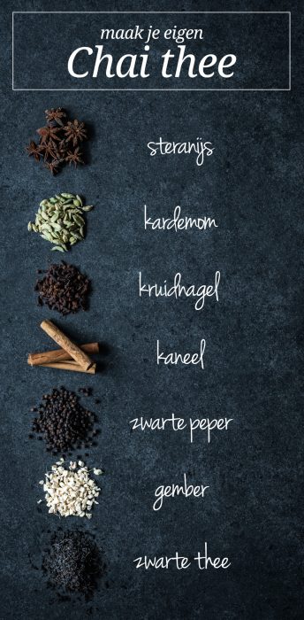 met deze kruiden en specerijen kun je zelf chai thee maken