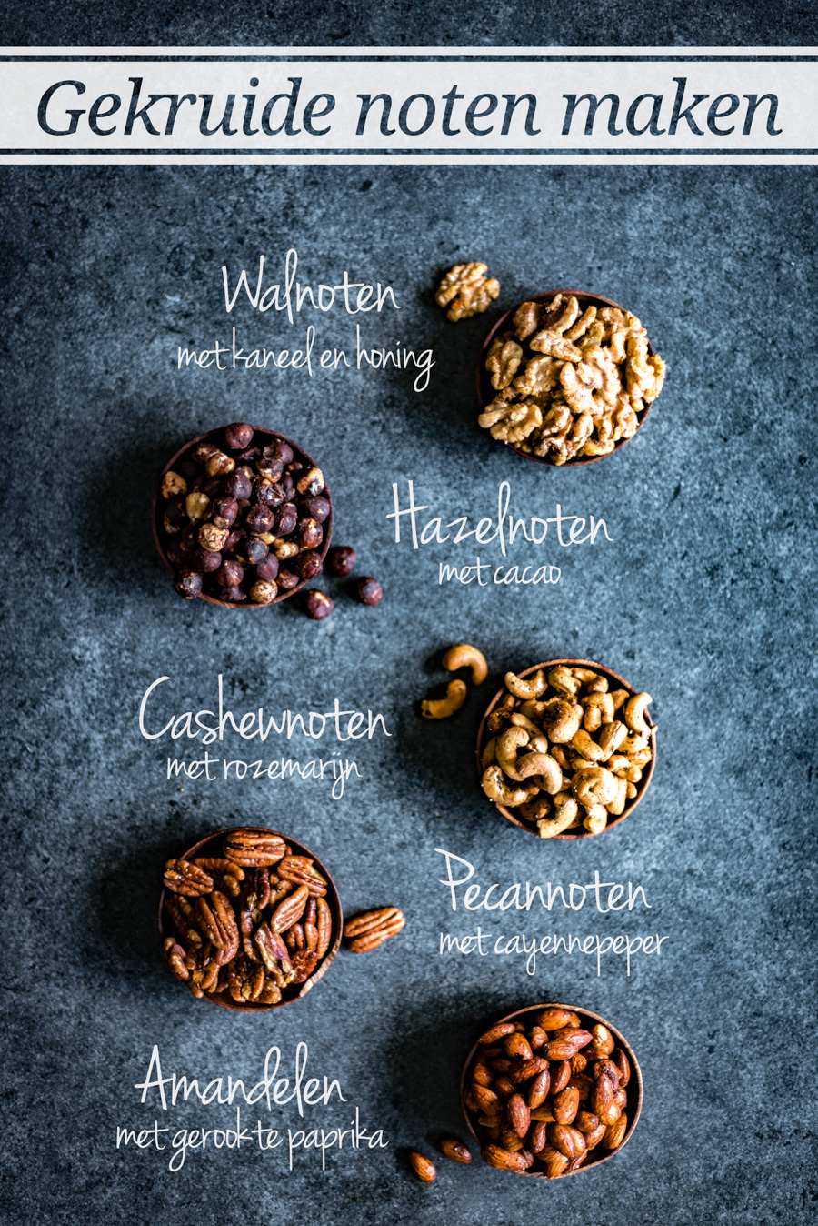 maak je eigen gekruide noten met onze 5 recepten