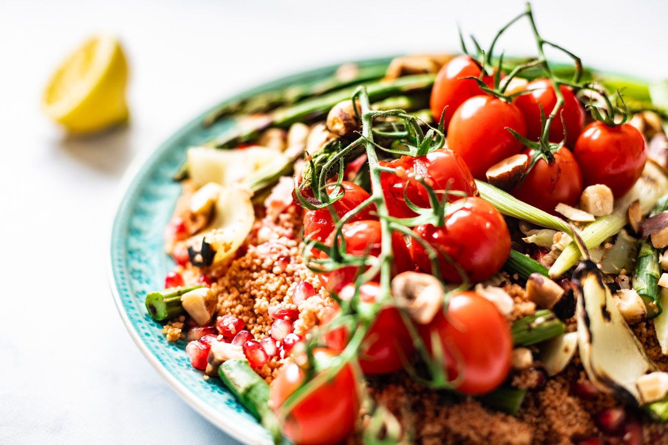 couscous salade met gegrilde groenten van de BBQ