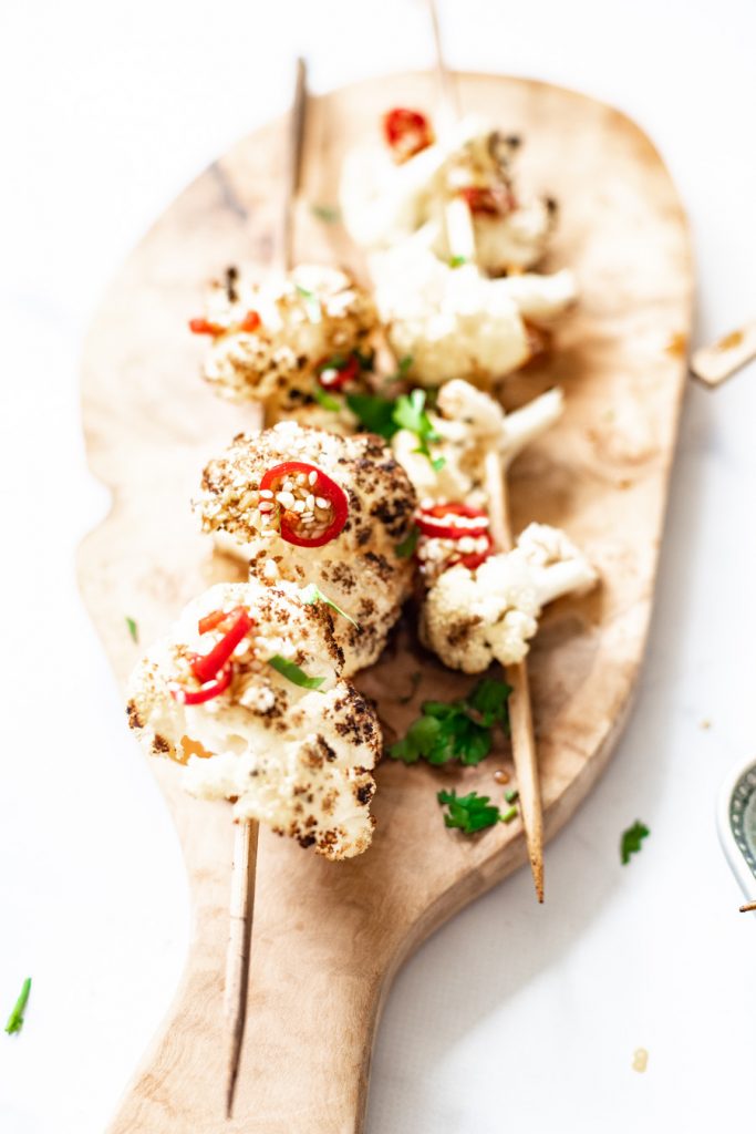bloemkoolspiezen met Oosterse marinade