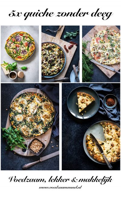 5x quiche zonder deeg
