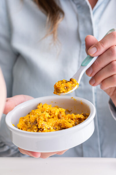 babyrecept couscous met pompoen en linzen